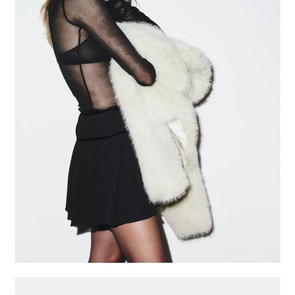 Zara NWT BLACK VELVET BOW GEORGETTE MINI SKIRT - Picture 6 of 9